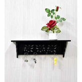 MDF Wall Shelf with Hooks Clothes Hanging Storage Rack - Decorlay